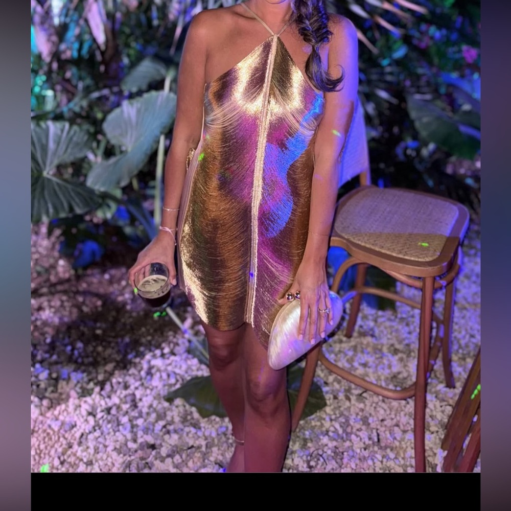 MARA DRESS - LIGHT GOLD - Picture 3 of 8